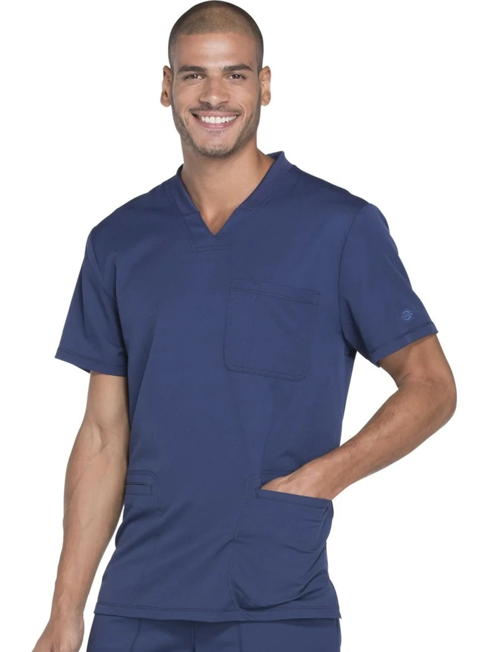Dickies Navy V-Neck Medical Scrub Top